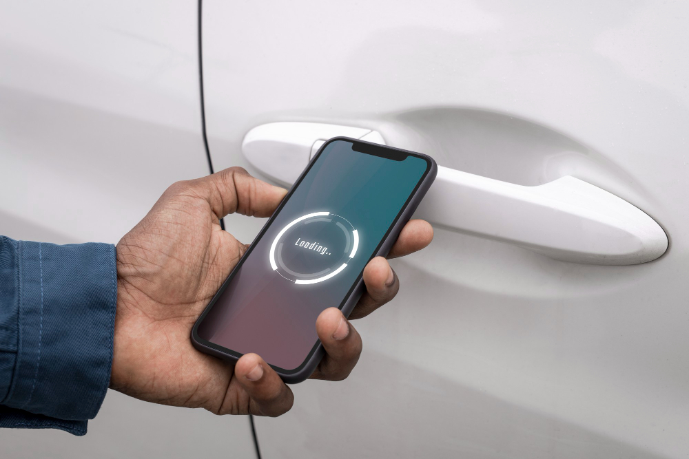 Smartphone near car