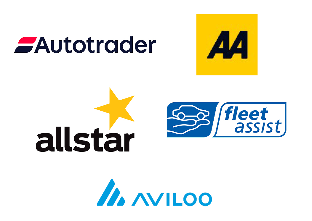 Logos of the sponsors of the BVRLA Fleets in Charge Conference 2026 - Autotrader, The AA, Corpay Allstar and Fleet Assist an exhibitor Aviloo GmbH