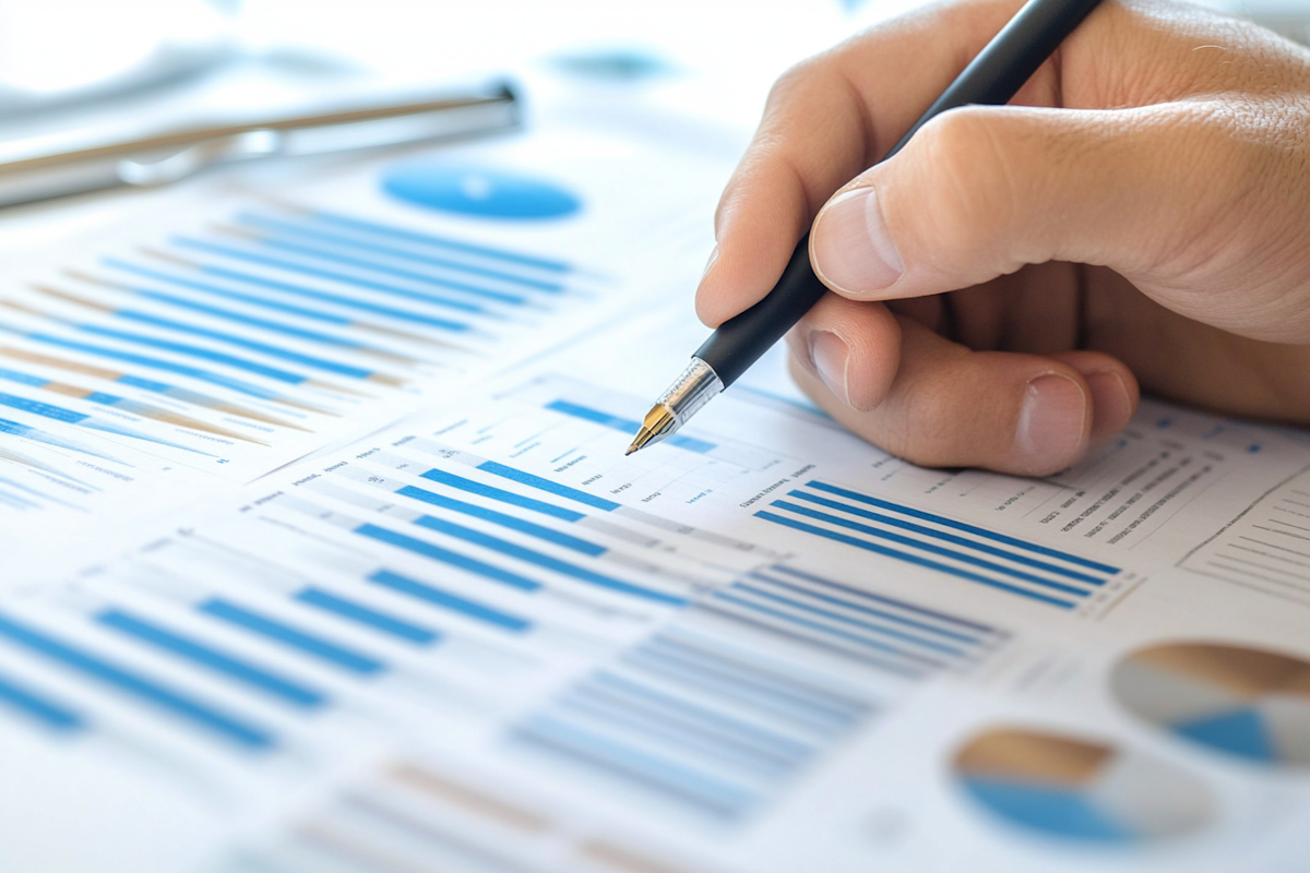 pen and paper with charts