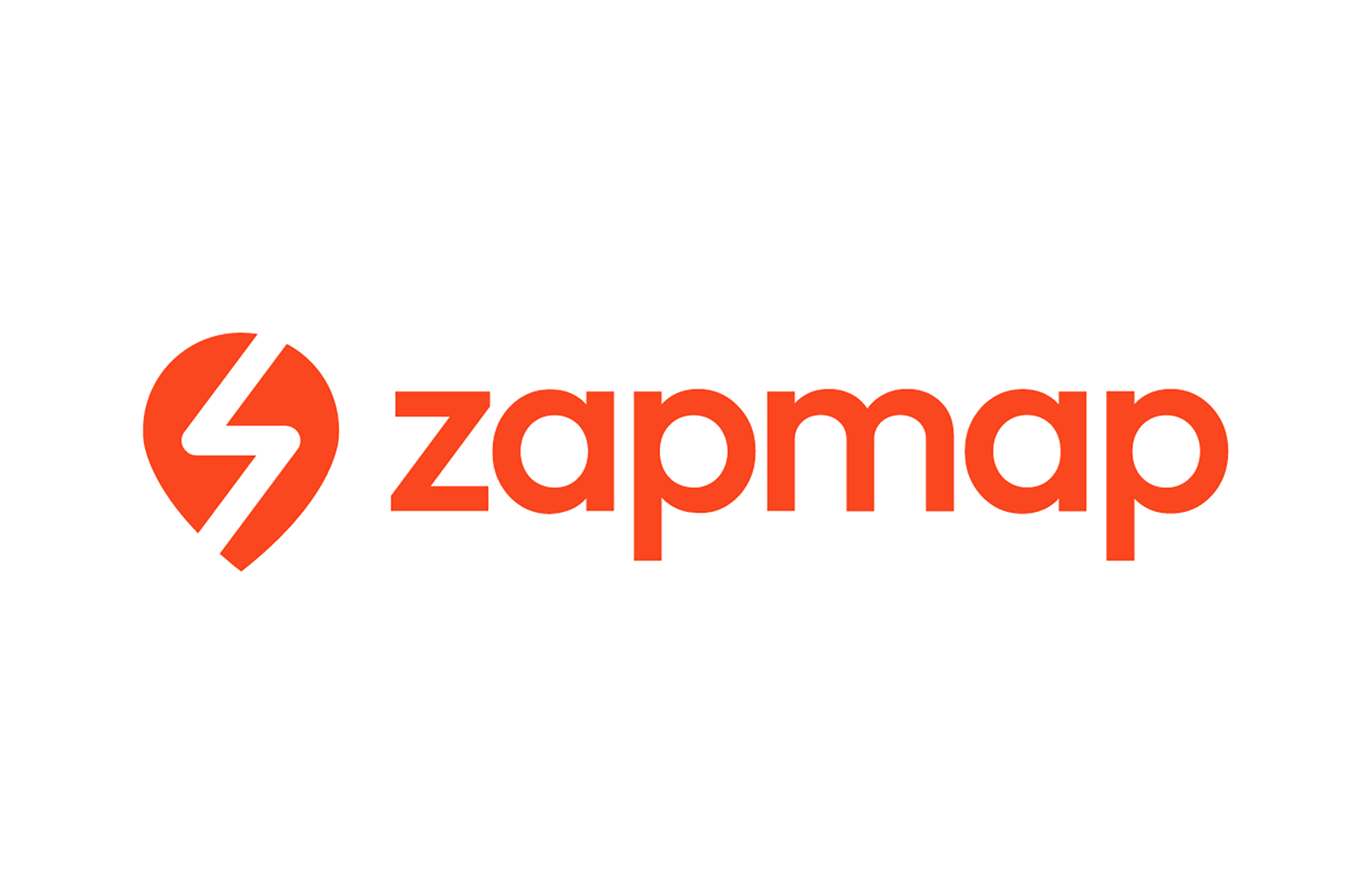 Zapmap logo, orange on a white background